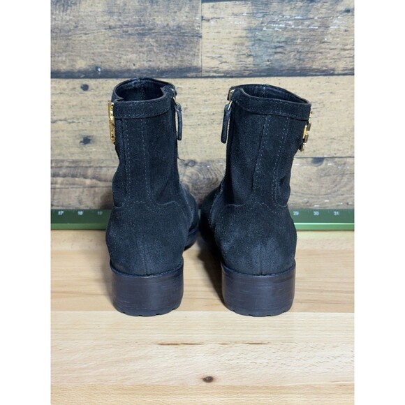 Tory Burch Eloise Black Suede Leather Side Zip Ankle Booties Shoes Womens 10.5 - Picture 7 of 11